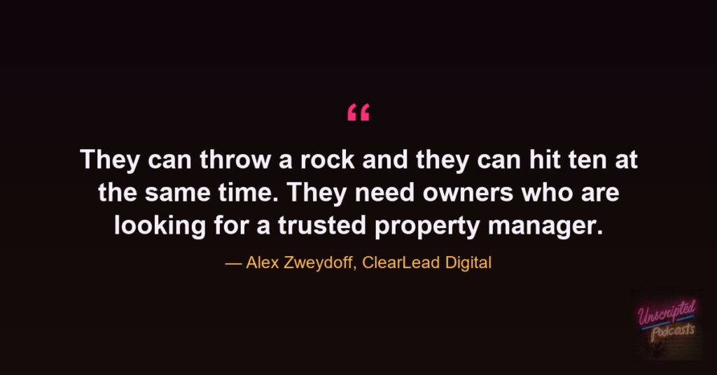 Owners, not tenants: the property management SEO targeting split from Alex Zweydoff of ClearLead Digital