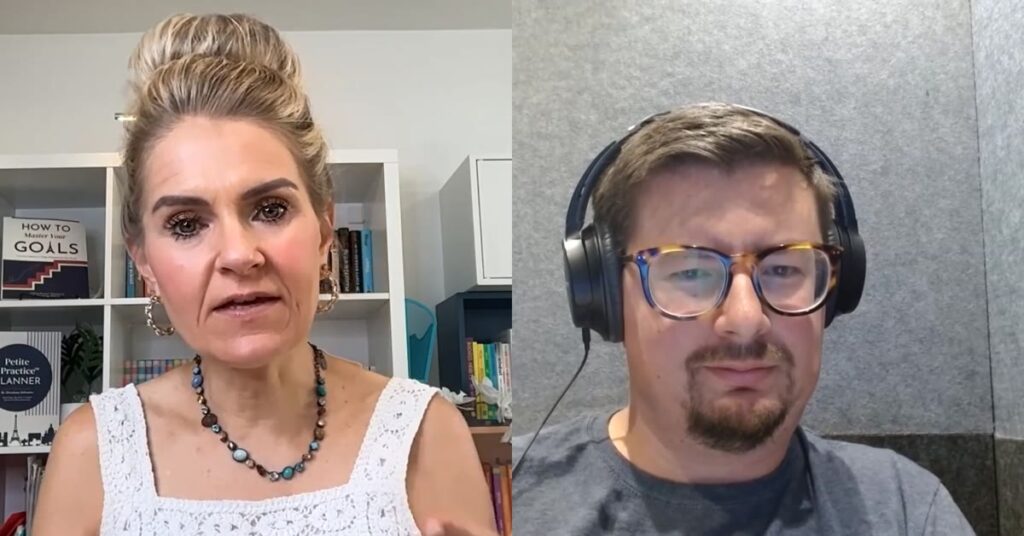 Dr. Christiane Schroeter and Jeremy Rivera recording the Unscripted SEO Podcast